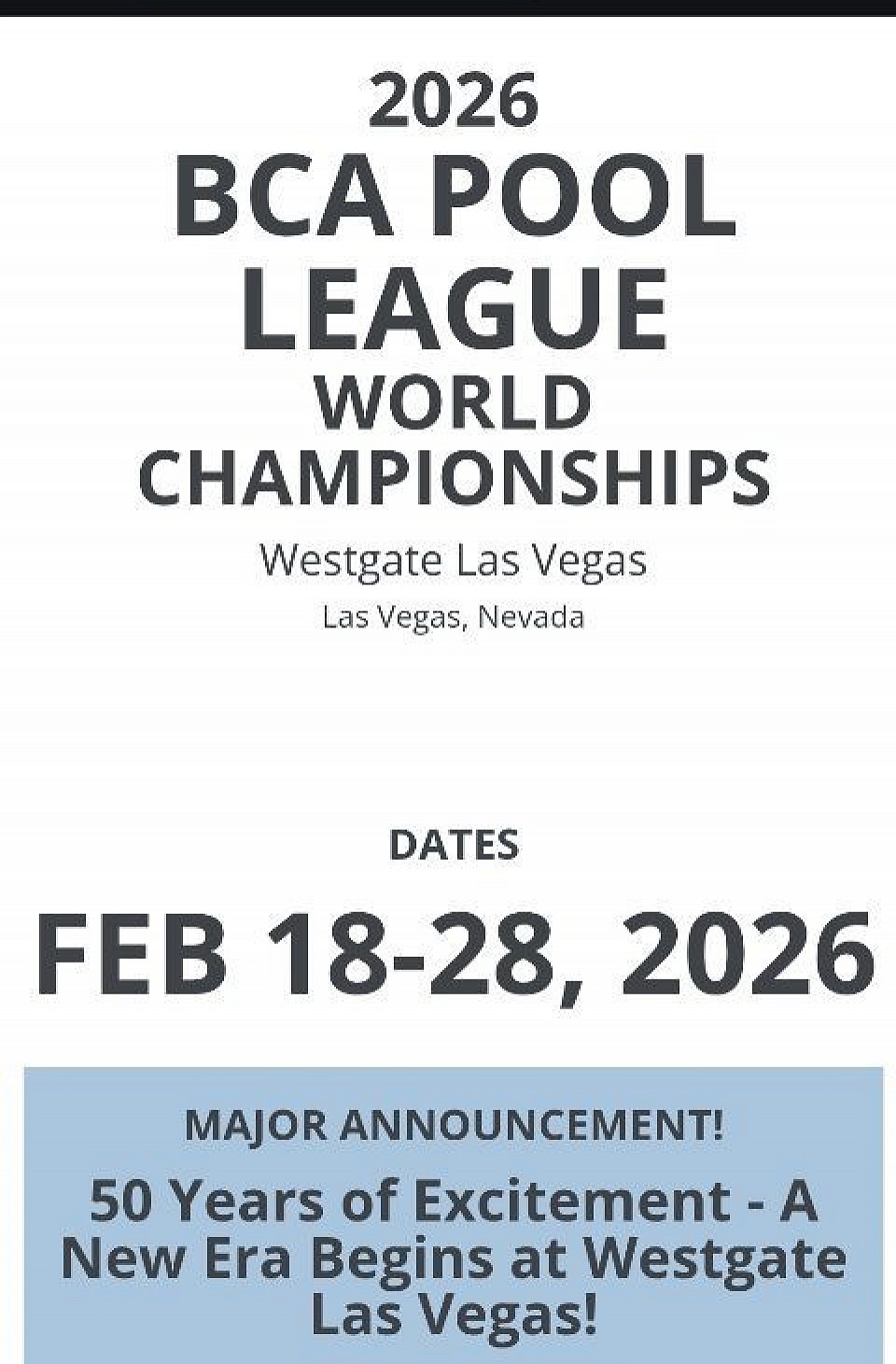 Bca vegas dates