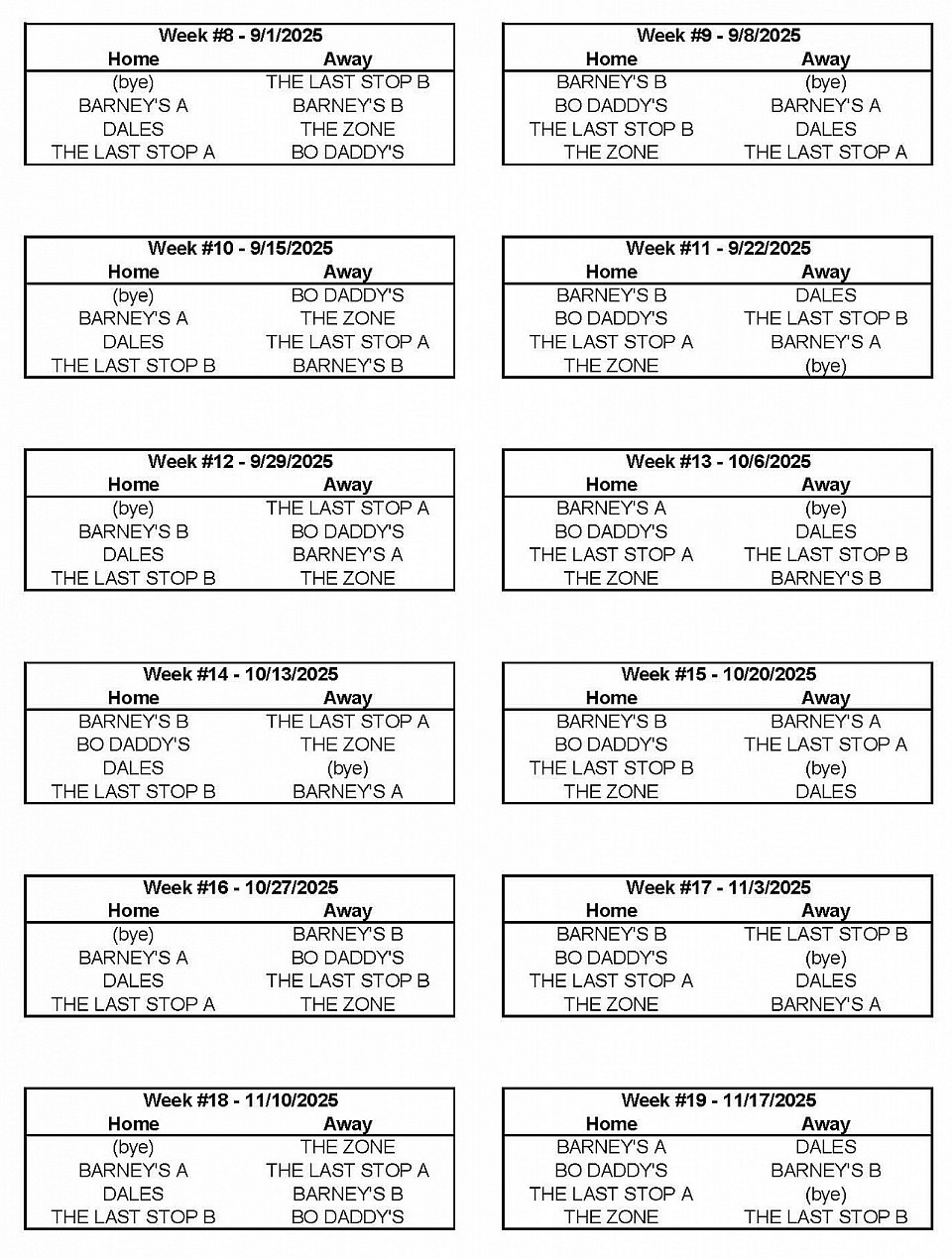 Men's Schedule Page 2