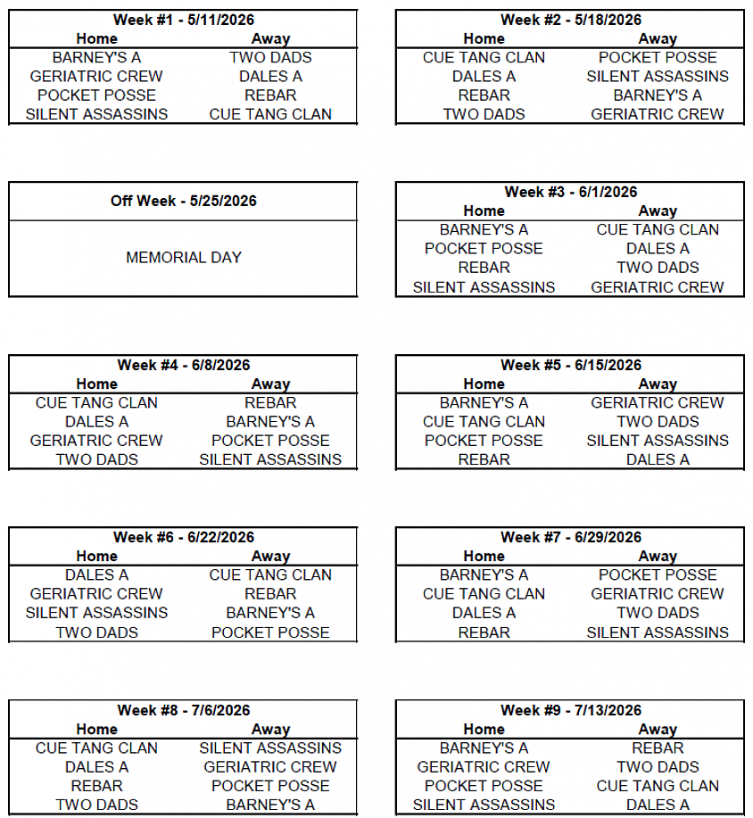Men's Schedule Page 1