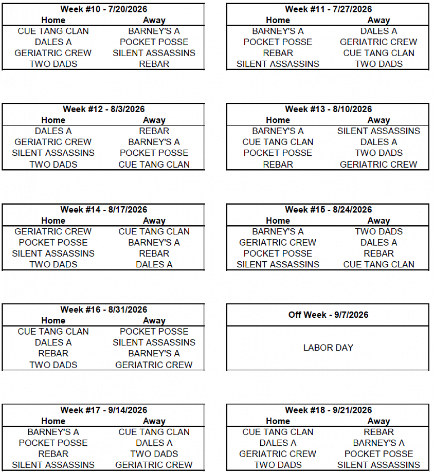 Men's Schedule Page 2
